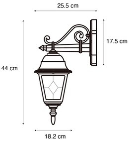 Zewnetrzna Antyczna zewnętrzna lampa ścienna brązowa - Antigua Down Rustykalny / Vintage Oswietlenie zewnetrzne