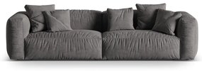 Szara aksamitna sofa modułowa 320 cm Martina – Micadoni