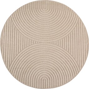 Dywan uniwersalny Nova 3D beżowy koło 160 cm x 160 cm