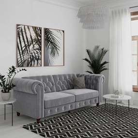 Jasnoszara aksamitna sofa 236 cm Felix – Støraa