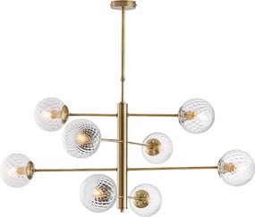 Lampa wisząca Demetra z brązowanego żelaza szczotkowanego 8 lamp 108 Ø103 BL279-8-BRZ