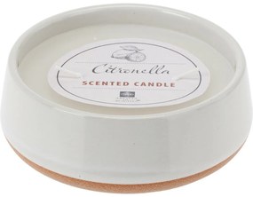 Świeca odstraszająca Citronella, biała, 420 g, 12x 4,5 cm