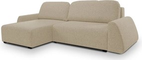Narożnik ALMI Lewostronny z funkcją spania, wolnostojący tkanina EXCITE ME 04 Cappucino