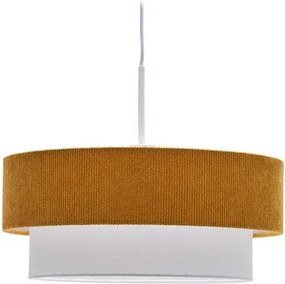 Musztardowo-biała lampa dziecięca z tekstylnym kloszem Bianella – Kave Home