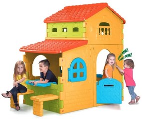 Feber domek ogrodowy super villa ze stolikiem krzesłami duży