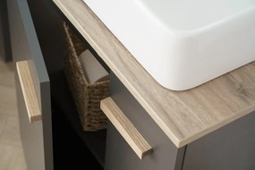 Szafka pod umywalkę L-WOOD 59 cm antracyt mat KROFAM