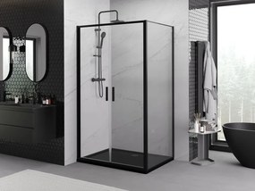 Mexen Exo kabina prysznicowa uchylna 100 x 80 cm, transparent, czarna - 814-100-080-70-00