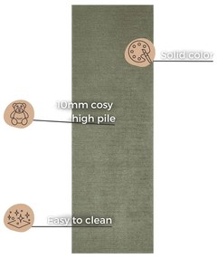 Ciemnozielony chodnik Mint Rugs Supersoft, 80x250 cm