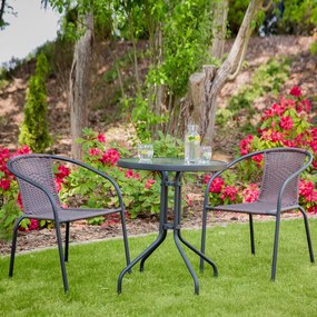 Stolik ogrodowy Bistro 60 cm szklany / antracyt PATIO