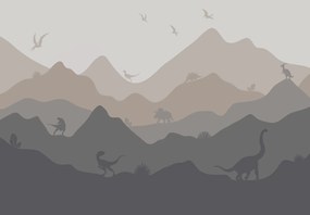 Fototapeta - Dinozaury - w odcieniach (196x136 cm)