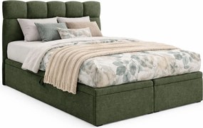 Zielone łóżko tapicerowane z pojemnikiem 5 rozmiarów S1-B07