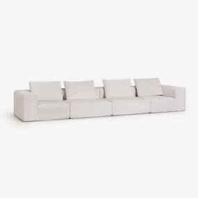 Sofa Modułowy 4-częściowy Z Tkaniny Chenilla, Pakowany Próżniowo Norridge Szenila Kremowy Beż - Sklum