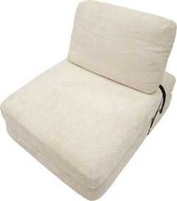 Biały rozkładany fotel z materiału bouclé Faster – Mauro Ferretti