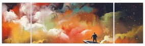 Obraz - człowiek unoszący się w kosmosie (170x50 cm)