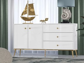 Komoda GALENA 160 2D3S biały połysk ML MEBLE
