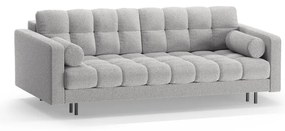 Jasnoszara rozkładana sofa ze schowkiem z materiału bouclé 222 cm Bali – Cosmopolitan Design