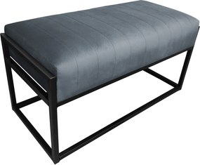Ławka KAYA tkanina Welur loft ławka metal : Kolor Stelaża - Czarny , Kolor tkaniny - VELVET - BL14, Typ tkaniny - Velvet
