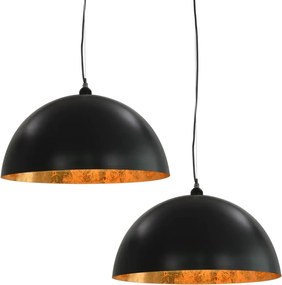 Czarno-złote lampy wiszące nad stół 2 sztuki - 4X EX105 H9-A34