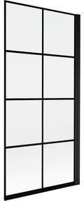 Mexen Mist parawan nawannowy 1-skrzydłowy prawy 90 x 150 cm, czarna kratka, czarny - 8A9-090-001-70-77-P