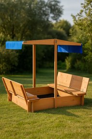 Zamykana piaskownica z ławeczkami C0-B02