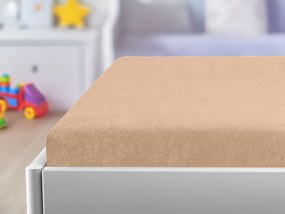 PrzytulneMieszkanie.pl Prześcieradło frotte do łóżeczka morelowe 70x140 cm