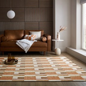 Pomarańczowo-naturalny dywan 120x170 cm Riley Block Geo – Flair Rugs