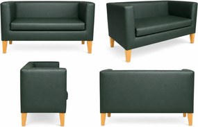 Sofa Monaco : Kolor nogi - Drewno, Kolor tkaniny - EKO-SKÓRA - 6D, Typ tkaniny - Eko-skóra , Wysokość nogi - 20 cm