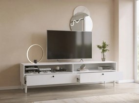 Szafka RTV z półką i szafkami DULLUM 200x58cm, biały