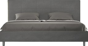 Łóżko bez stelaża tapicerowane 180x200 microfibra szary Mika