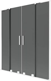 Mexen Velar L Duo parawan nawannowy 2-skrzydłowy rozsuwany 160 x 150 cm, grafit, biały - 896-160-003-42-20
