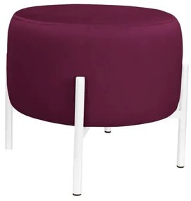 Pufa WILFRED MG VELVET śliwkowa/biała ATOS