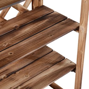 Outsunny stojak na kwiaty drewniany 3 piętra jodła półka na rośliny ławka na kwiaty stabilna i dekoracyjna | Aosom PL