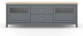 Szarozielona szafka pod TV z litego drewna sosnowego 180x59x40 cm Misti – Marckeric