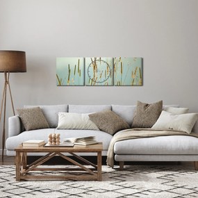 Obraz - Łąkowa chwila (z zegarem) (90x30 cm)