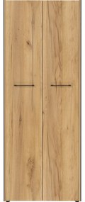 Antracytowo-naturalna szafa w dekorze dębu 75x196x40 cm Podium – Germania