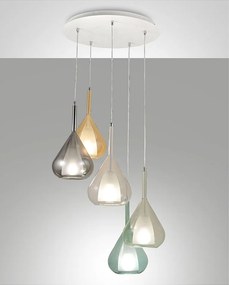 Lampa wisząca LED Lila z metalu i szkła borokrzemianowego 3481-49-362 Fabas Luce