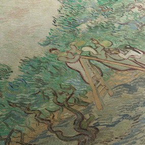Obraz - Vincent van Gogh, The Olive Orchard, reprodukcje (z zegarem) (90x30 cm)