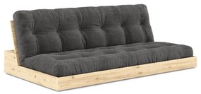 Antracytowa sztruksowa rozkładana sofa 196 cm Base – Karup Design