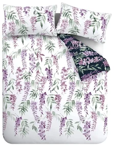 Biało-fioletowa pościel jednoosobowa 135x200 cm Wisteria – Catherine Lansfield