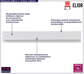 Biała minimalistyczna półka ścienna E5-B46