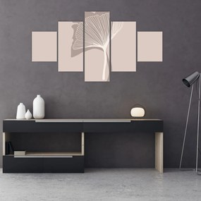 Obraz - Beżowe liście N⁰4 (125x70 cm)