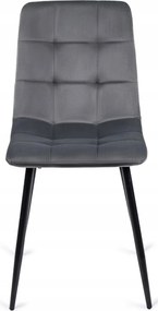 Zestaw Stół Kwadratowy Rozkładany MAX 80-160 cm Dąb Craft/Czarny i 4 Krzesła PERU Szare Welurowe