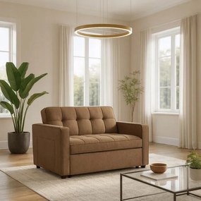 Fotel do Spania ASTER Rozkładany Amerykanka Brązowy Nowoczesny