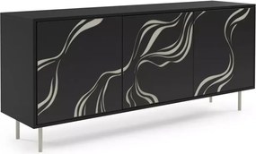 Komoda Lorena 164 cm – nowoczesna komoda glamour z frontami stalowymi