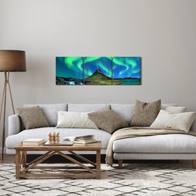 Obraz - Kirkjufell, Islandia (z zegarem) (90x30 cm)