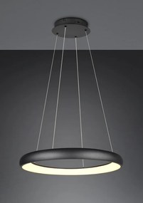 Czarna lampa wisząca LED ze ściemniaczem i metalowym kloszem ø 75 cm Cardona – Trio