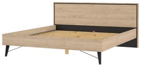 Łóżko dwuosobowe w dekorze dębu ze stelażem 180x200 cm w naturalnym kolorze Ry – Tvilum