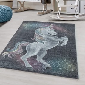 Dywan dziecięcy Jednorożec szary 200 cm x 290 cm