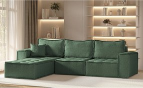 Narożnik w kształcie L Bohoo Maxi, tkanina Raven, Jasnozielony, Lewy