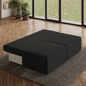 Masseno Narożnik VARNA z funkcją spania i pojemnikiem na pościel Narozniki L, Rozkładana sofa - Czarny, POSO 135